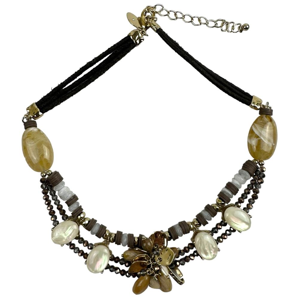 Chico's Women's Necklace 3 Tiered Beaded Multicolor Fashion Costume Jewelry